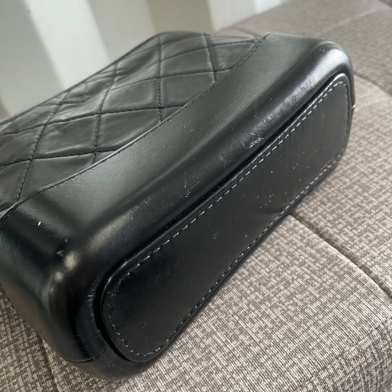 二手 正品 香奈兒 小號黑色流浪包-9