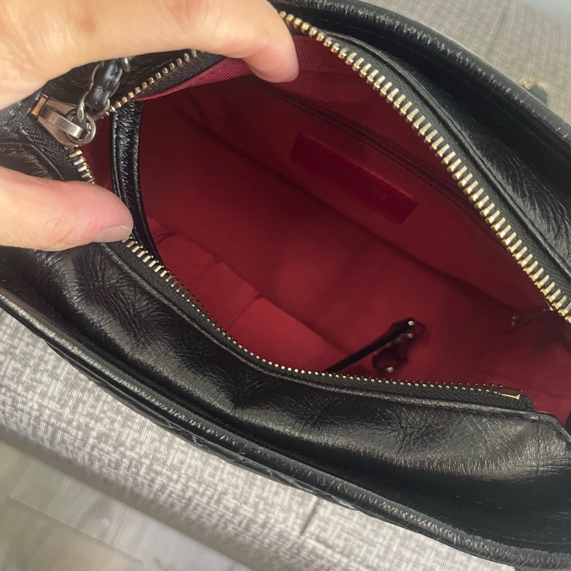 二手 正品 香奈兒 小號黑色流浪包-21