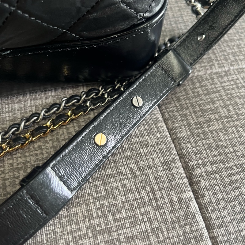 二手 正品 香奈兒 小號黑色流浪包-22