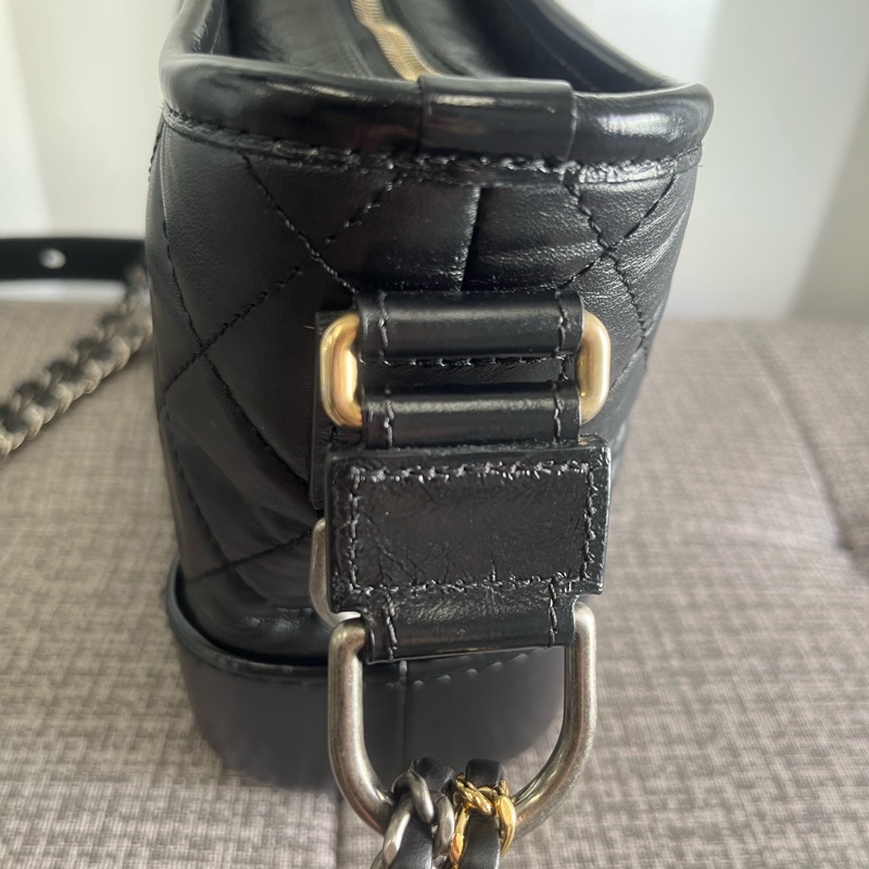 二手 正品 香奈兒 小號黑色流浪包-24