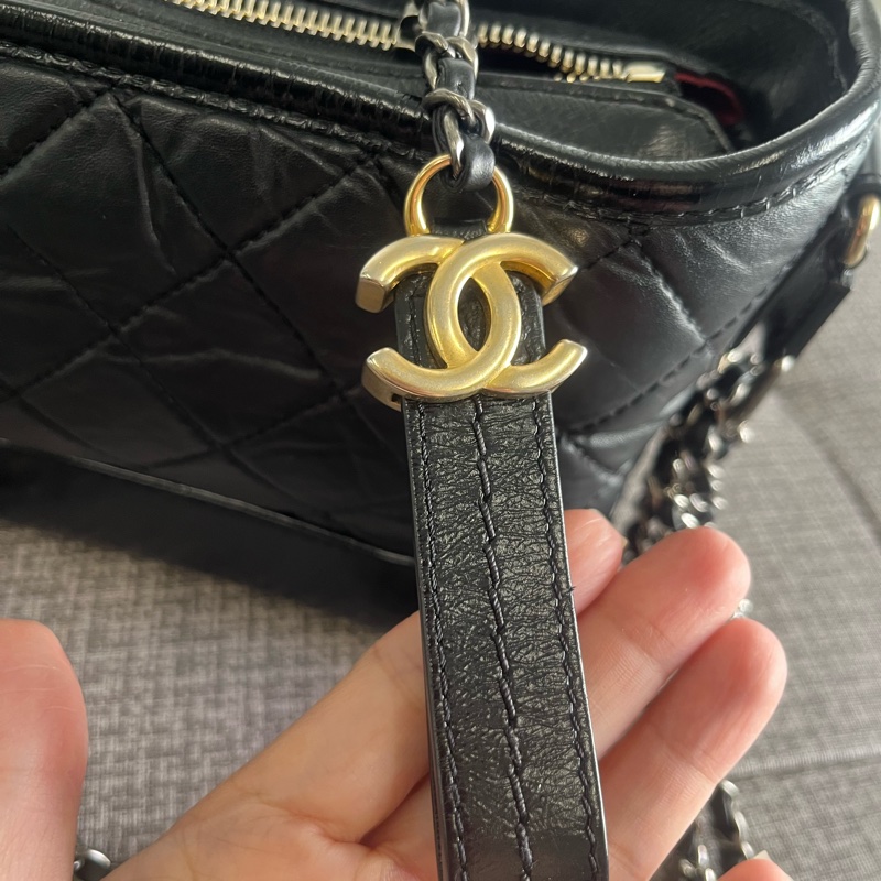 二手 正品 香奈兒 小號黑色流浪包-25