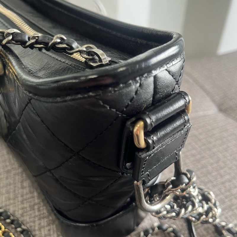 二手 正品 香奈兒 小號黑色流浪包-26