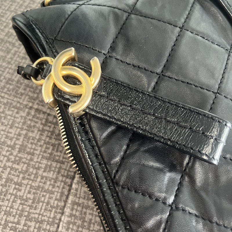 二手 正品 香奈兒 小號黑色流浪包-33