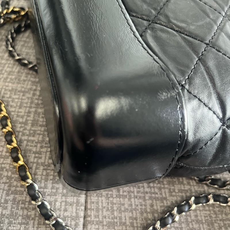 二手 正品 香奈兒 小號黑色流浪包-35