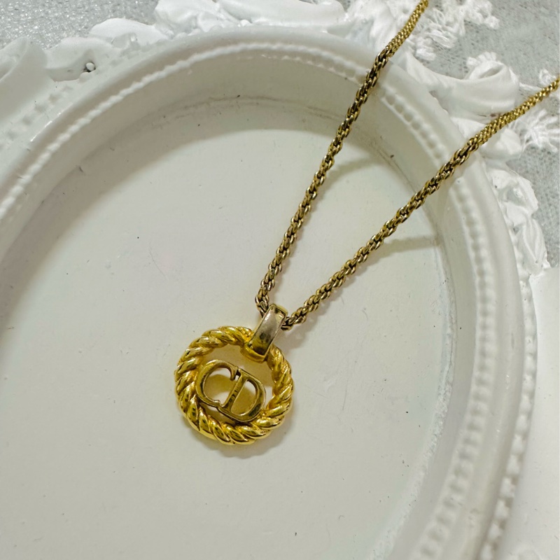 Christian Dior 經典金色CD麻花邊項鍊✨-1