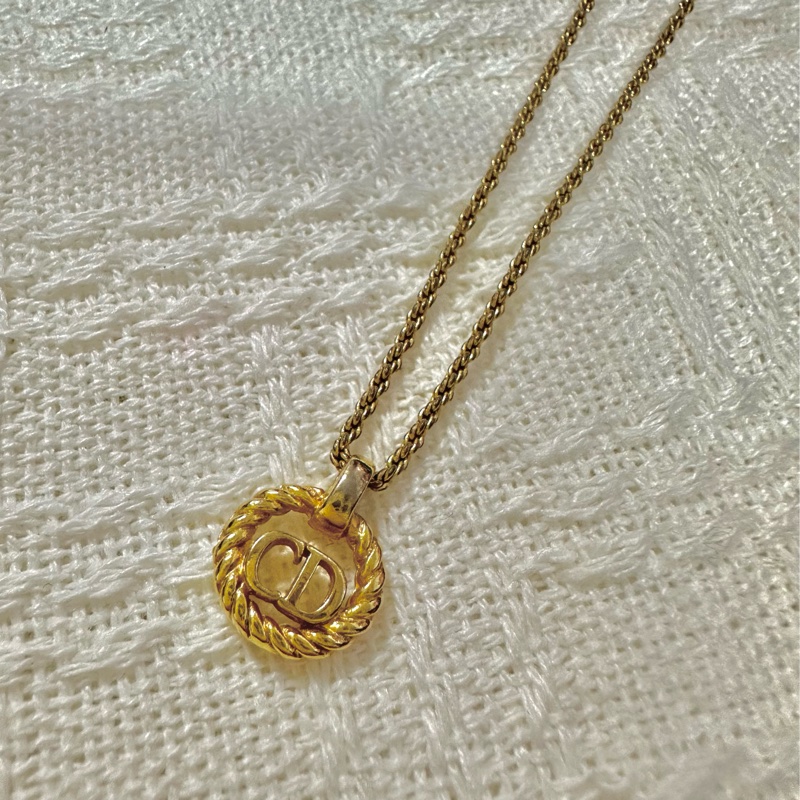 Christian Dior 經典金色CD麻花邊項鍊✨-3