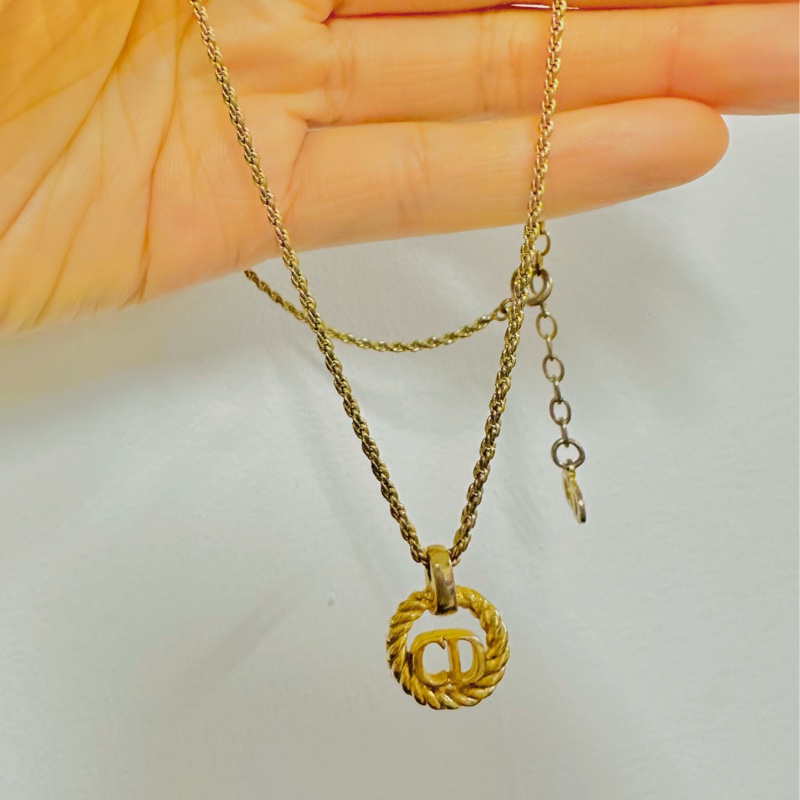 Christian Dior 經典金色CD麻花邊項鍊✨-9
