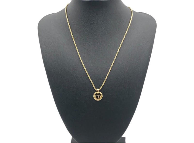 Christian Dior 經典金色CD麻花邊項鍊✨-10