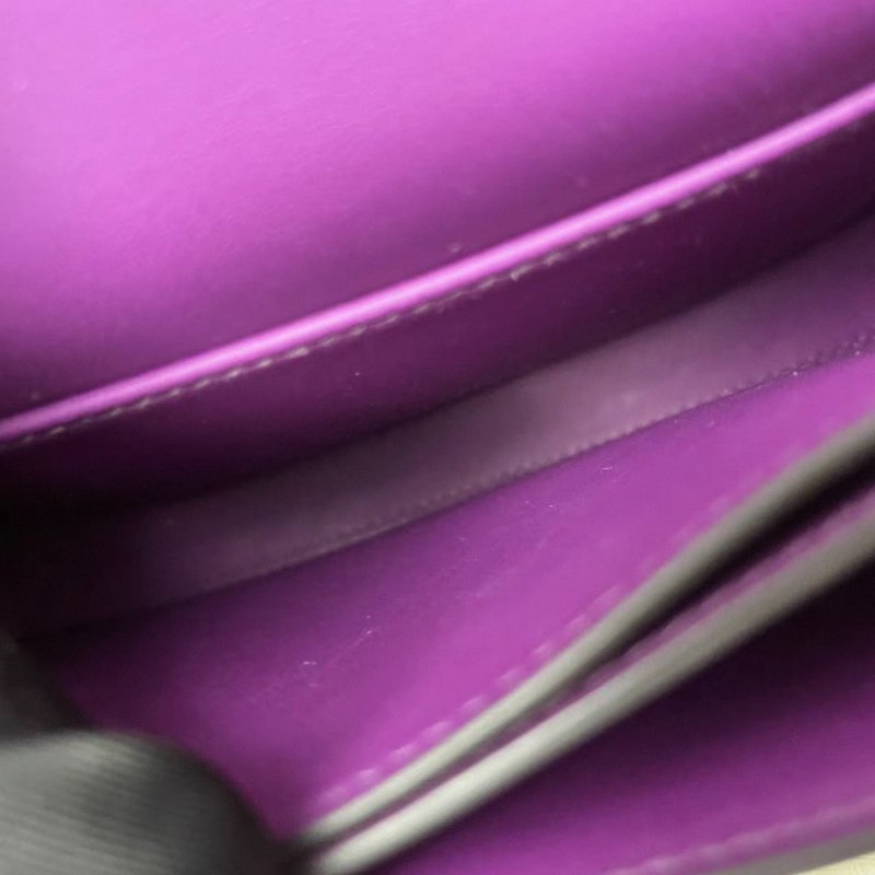 HERMES 海葵紫銀扣馬賽克mini肩背斜背包 99新配件盒子塵袋購證吊牌-1