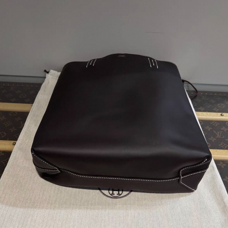 HERMES 新款烏木色櫻花粉Sens35雙面托特包 29*35*11 全新閒置配件盒子購證塵袋-3