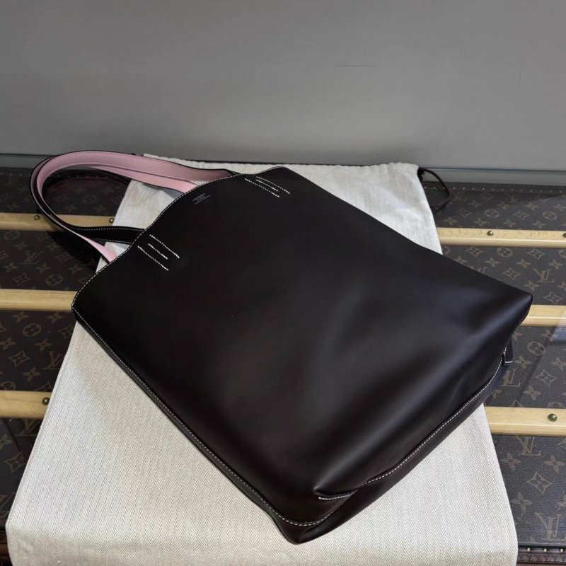HERMES 新款烏木色櫻花粉Sens35雙面托特包 29*35*11 全新閒置配件盒子購證塵袋-4
