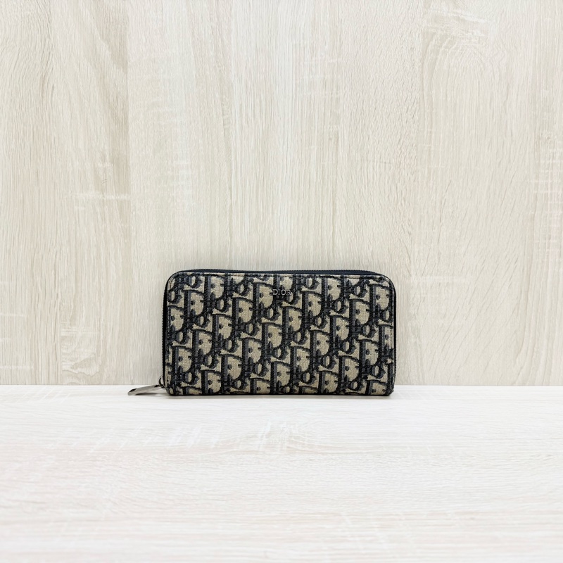 DIOR藍緹花銀釦ㄇ拉12卡長夾2ESBC252YSE-0