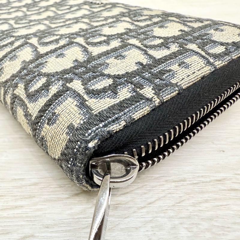 DIOR藍緹花銀釦ㄇ拉12卡長夾2ESBC252YSE-8