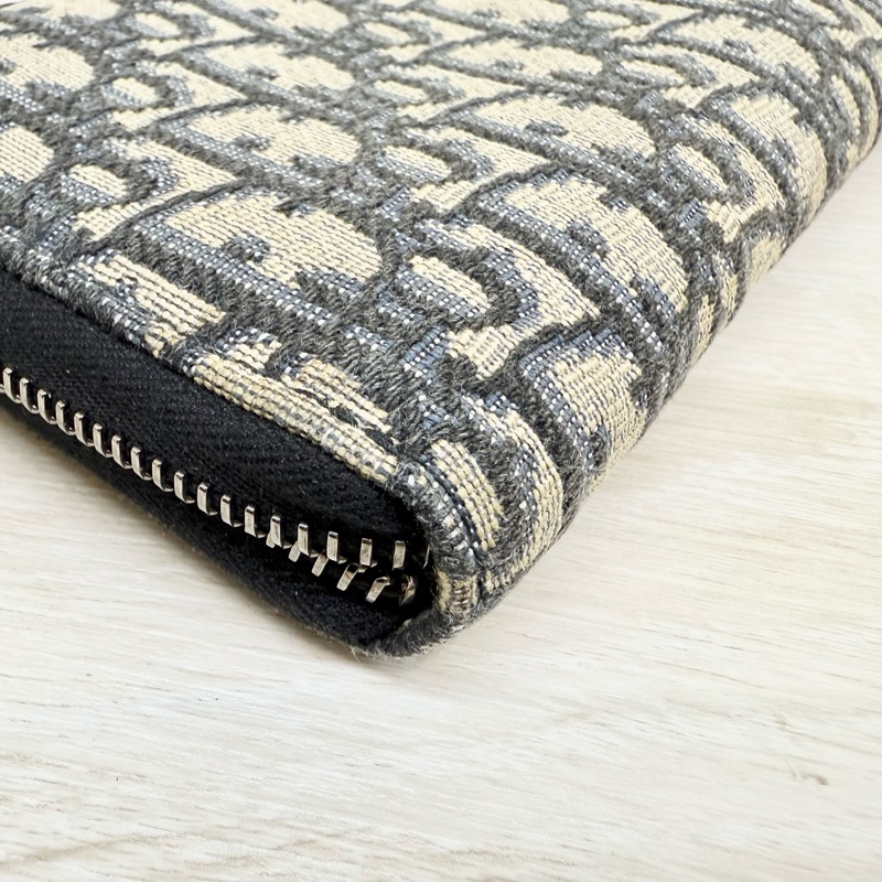 DIOR藍緹花銀釦ㄇ拉12卡長夾2ESBC252YSE-9