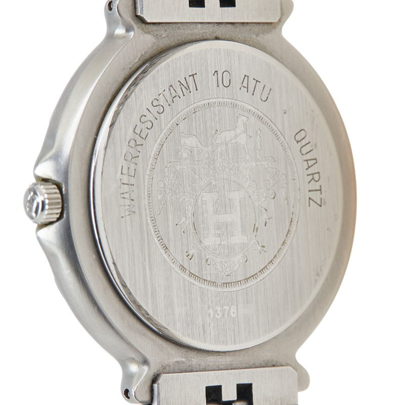 愛馬仕 Captain Nemo 石英腕錶,白色錶盤,不鏽鋼錶殼,女士款-3