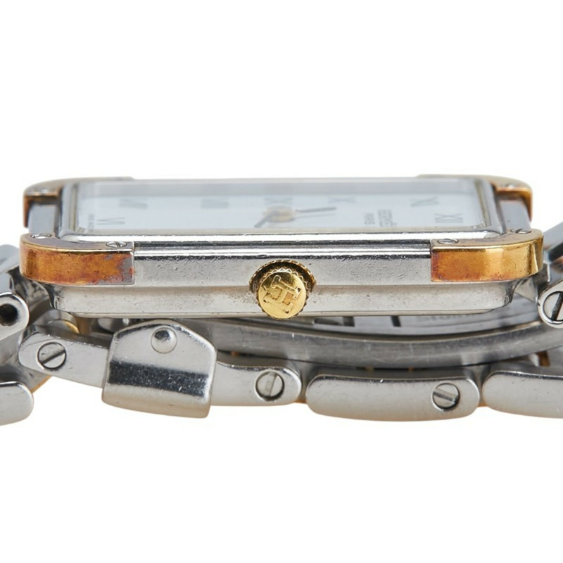 愛馬仕 Cloiseur 腕錶 CR1.220 石英機芯 白色錶盤 不鏽鋼鍍層 女士款-4