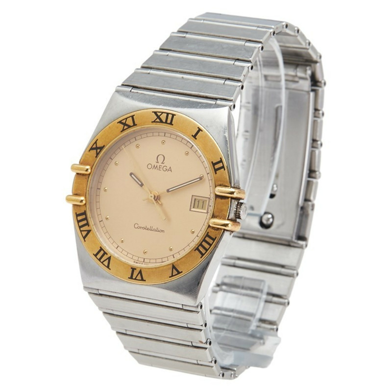 歐米茄星座系列石英腕錶,金色錶盤,不鏽鋼鍍層,女士款,OMEGA-1
