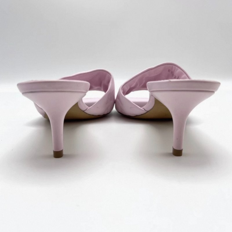 LV 粉色滿印浮雕中跟涼鞋 38號 98新配件塵袋-2