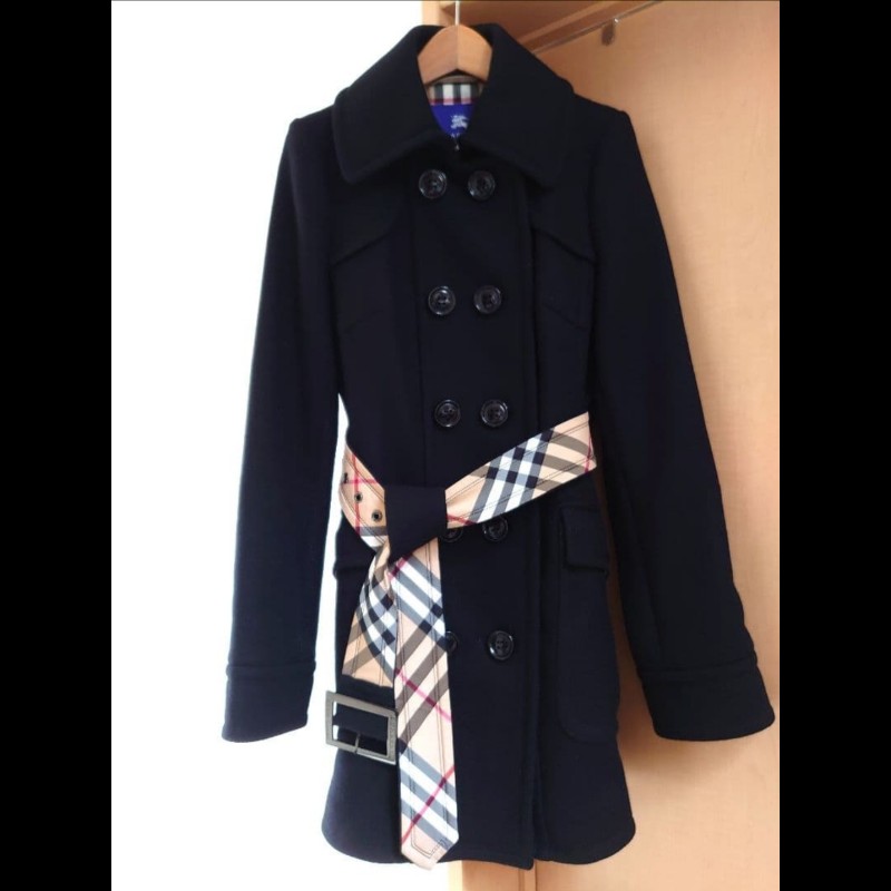 超極美／新品同樣／Burberry時尚女神羊毛大衣-11