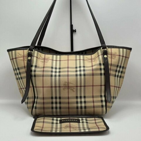 BURBERRY 戰馬格紋手提肩背購物袋 26*25*16 98新配件塵袋