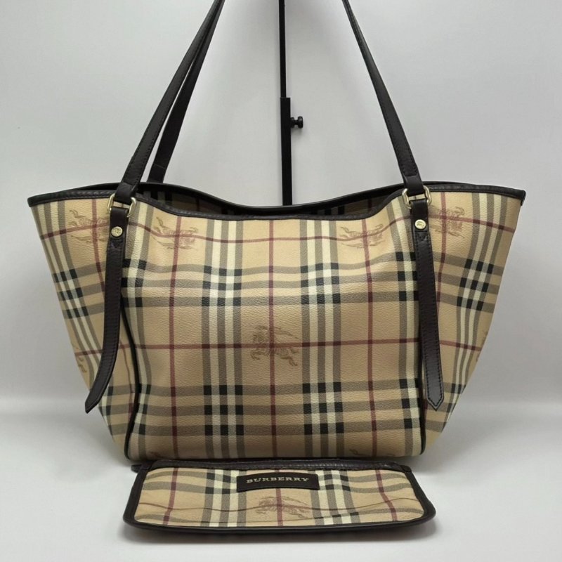 BURBERRY 戰馬格紋手提肩背購物袋 26*25*16 98新配件塵袋-0