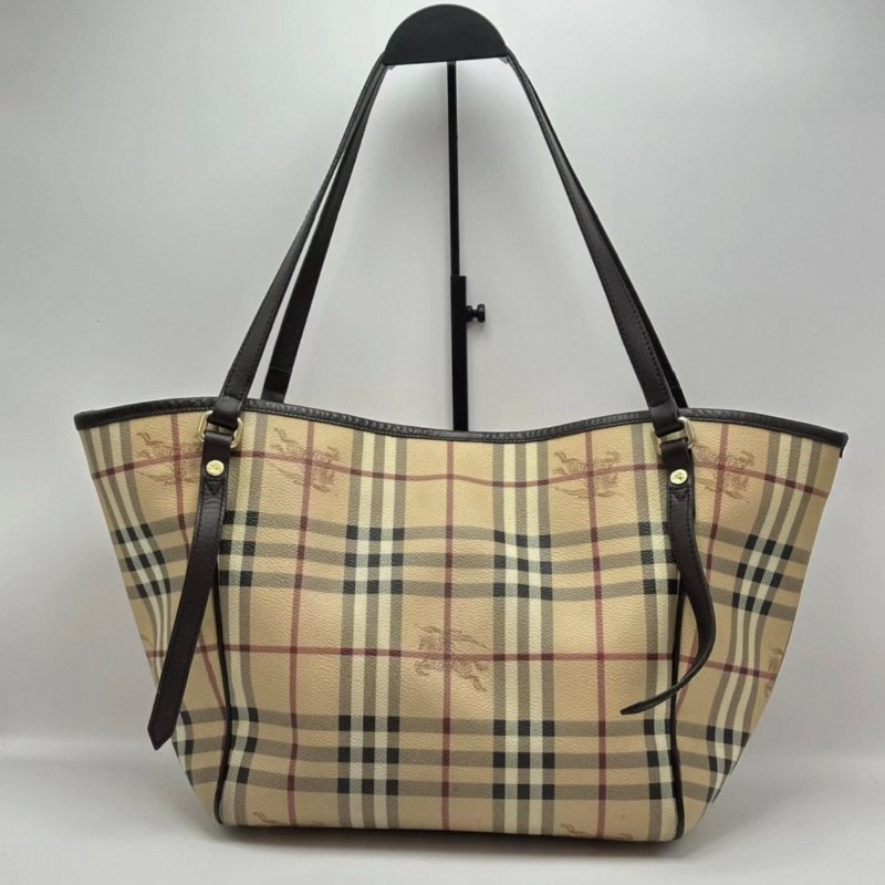 BURBERRY 戰馬格紋手提肩背購物袋 26*25*16 98新配件塵袋-5