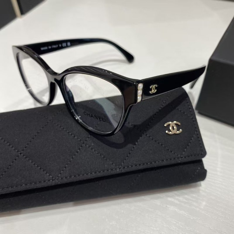 Chanel CH3440 貓眼設計遮顴骨 平光眼鏡 全新全配-5