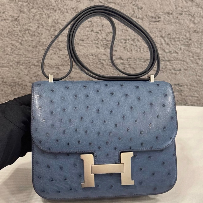 愛馬仕mini constance 19 風暴藍 銀扣 Z刻 成色超級新-1