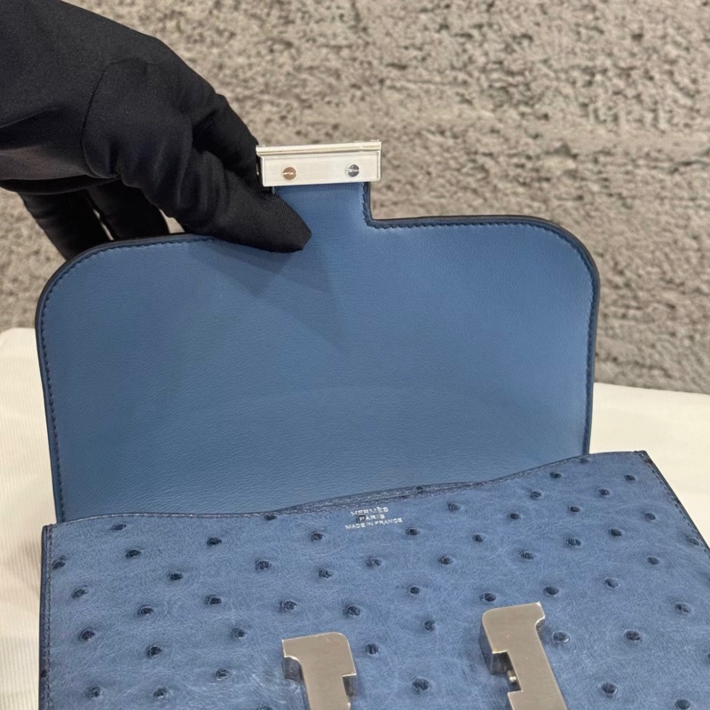 愛馬仕mini constance 19 風暴藍 銀扣 Z刻 成色超級新-5