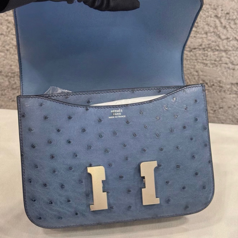 愛馬仕mini constance 19 風暴藍 銀扣 Z刻 成色超級新-6