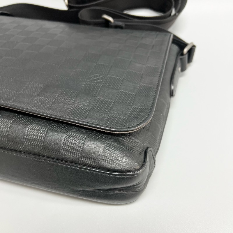 LV/路易威登 黑色棋盤格男士郵差包中號-3