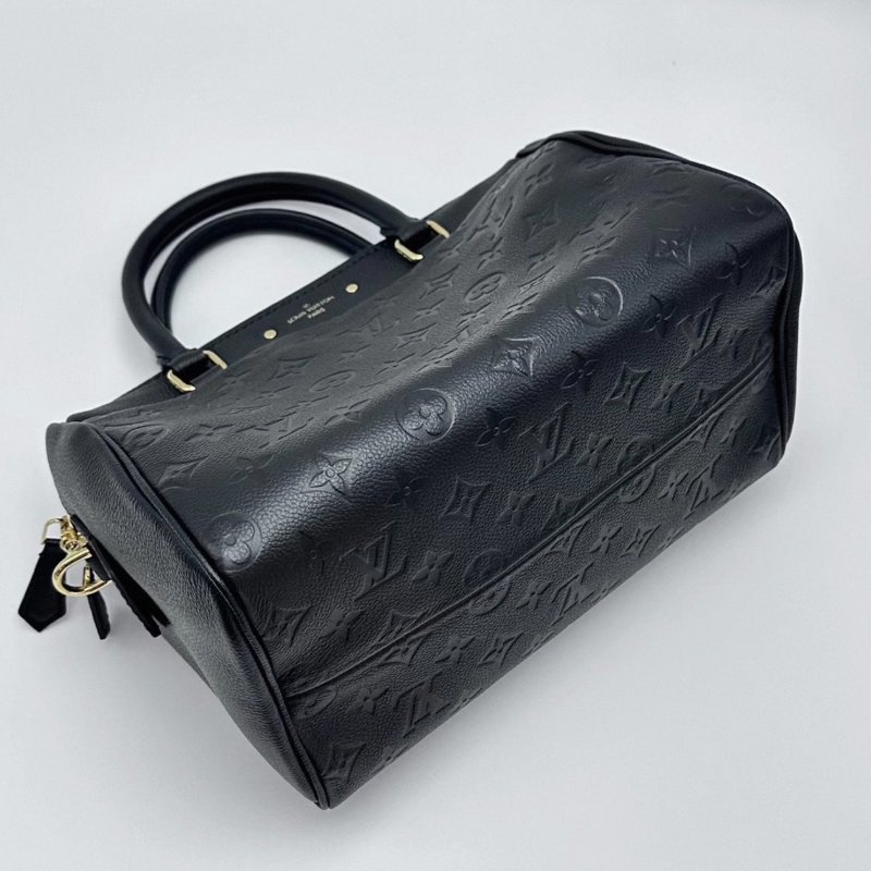 LV 牛皮壓花波士頓手提肩背斜背包26*18*15 98新配件塵袋 鎖鑰匙購證-2