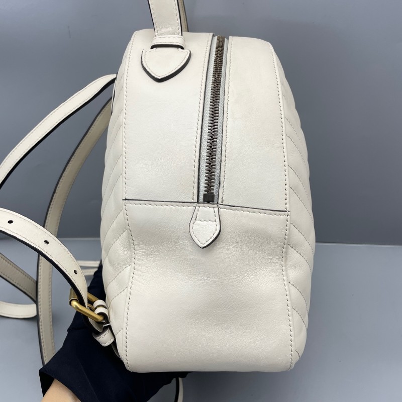 Gucci古馳馬蒙白金后背包-5