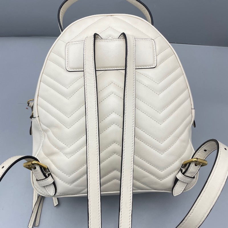 Gucci古馳馬蒙白金后背包-8