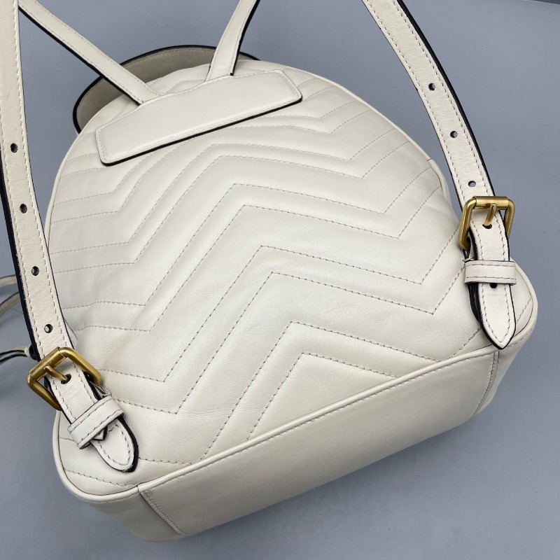 Gucci古馳馬蒙白金后背包-9