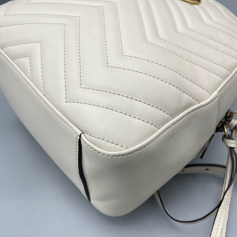 Gucci古馳馬蒙白金后背包-12