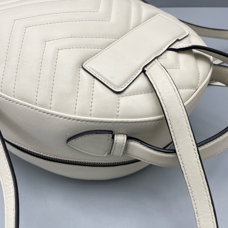 Gucci古馳馬蒙白金后背包-14