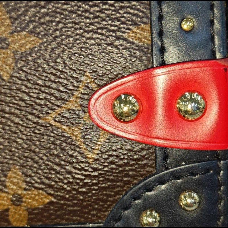 LOUIS VUITTON TWIST 中號棕色塗層帆布老花印花單肩包斜挎包金色五金-8