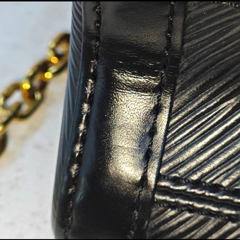 LOUIS VUITTON TWIST 中號棕色塗層帆布老花印花單肩包斜挎包金色五金-17