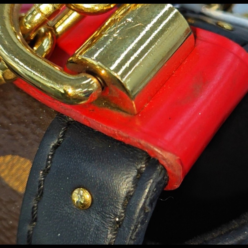 LOUIS VUITTON TWIST 中號棕色塗層帆布老花印花單肩包斜挎包金色五金-21