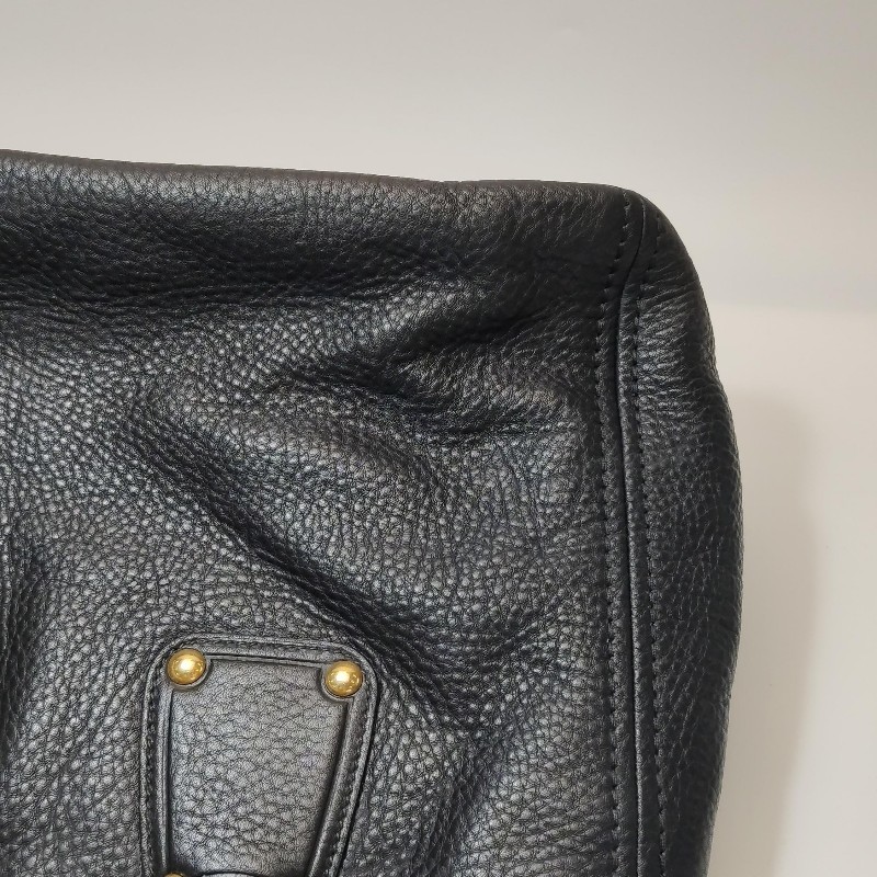 Prada 牛皮黑色金字母Logo手提包肩背包-12