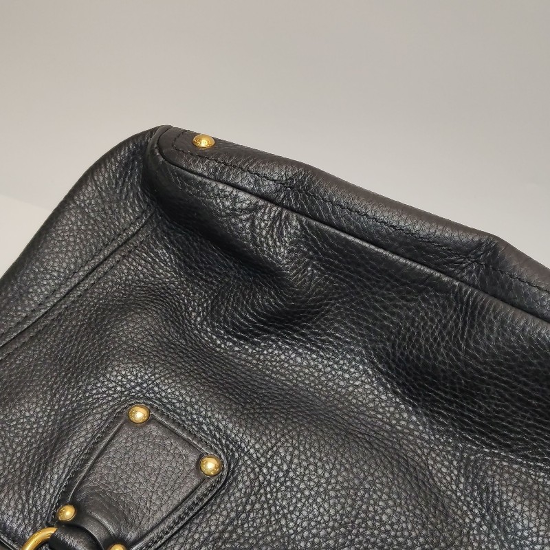 Prada 牛皮黑色金字母Logo手提包肩背包-13