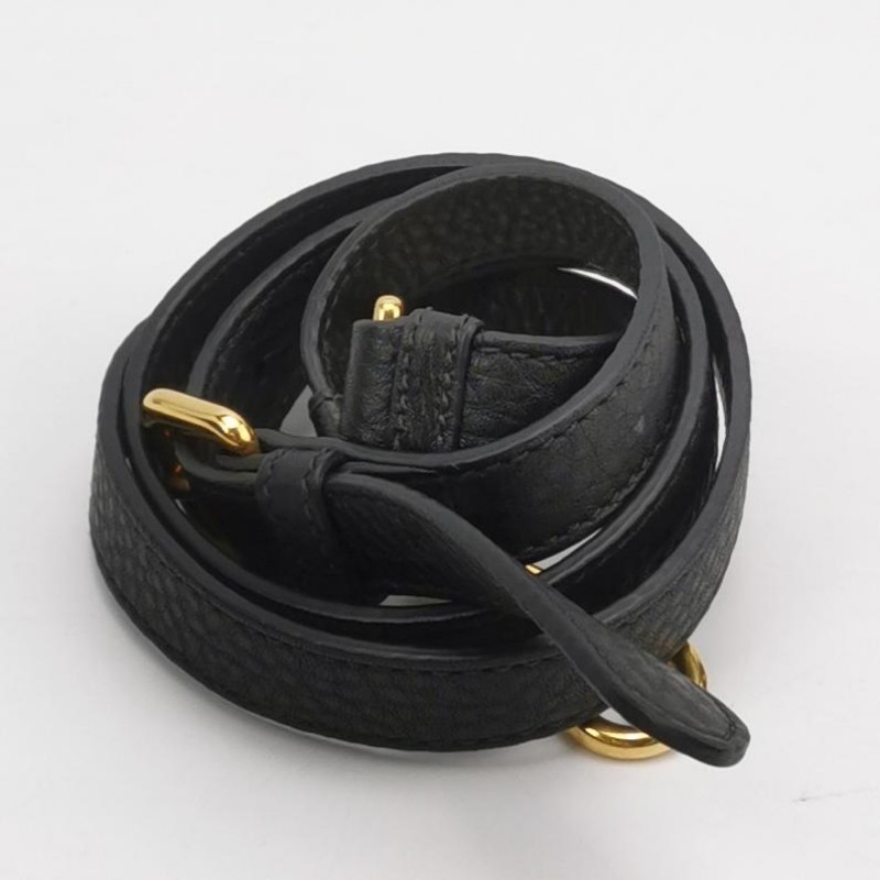 Prada 牛皮黑色金字母Logo手提包肩背包-20