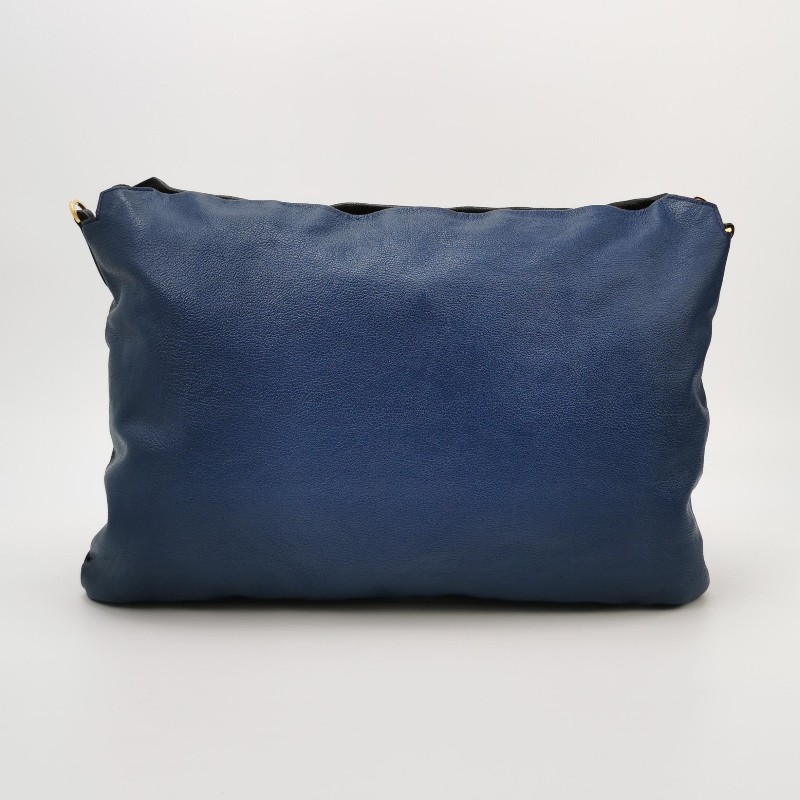 Miu Miu 羊皮拼色字母logo拉鍊肩背包-4