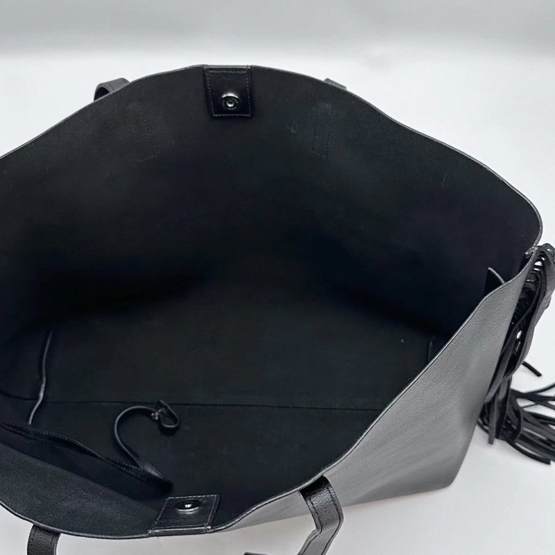 YSL 黑色燙金logo流蘇子母單肩托特包35*28*14 98新配件塵袋-4