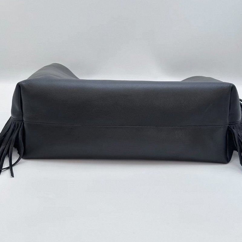 YSL 黑色燙金logo流蘇子母單肩托特包35*28*14 98新配件塵袋-5