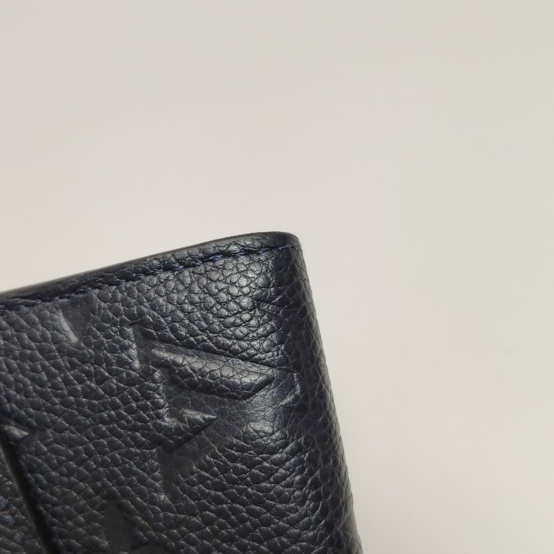 LV Josephine牛皮黑色老花壓紋按扣子母包錢包長夾-7