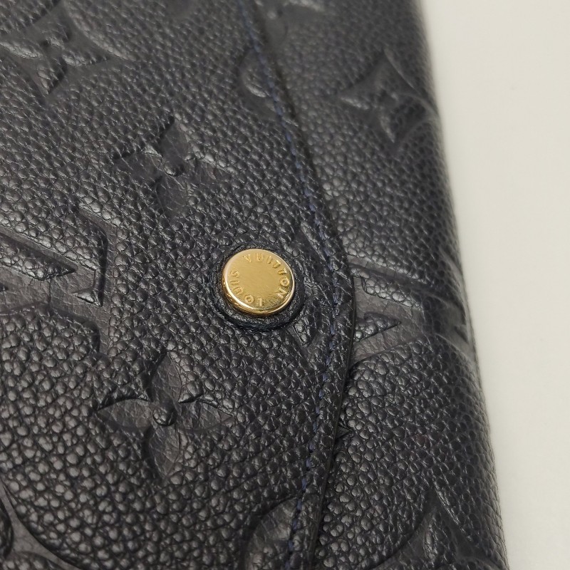 LV Josephine牛皮黑色老花壓紋按扣子母包錢包長夾-14