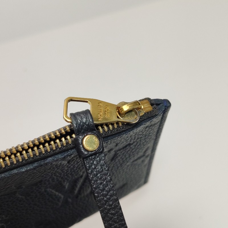 LV Josephine牛皮黑色老花壓紋按扣子母包錢包長夾-15