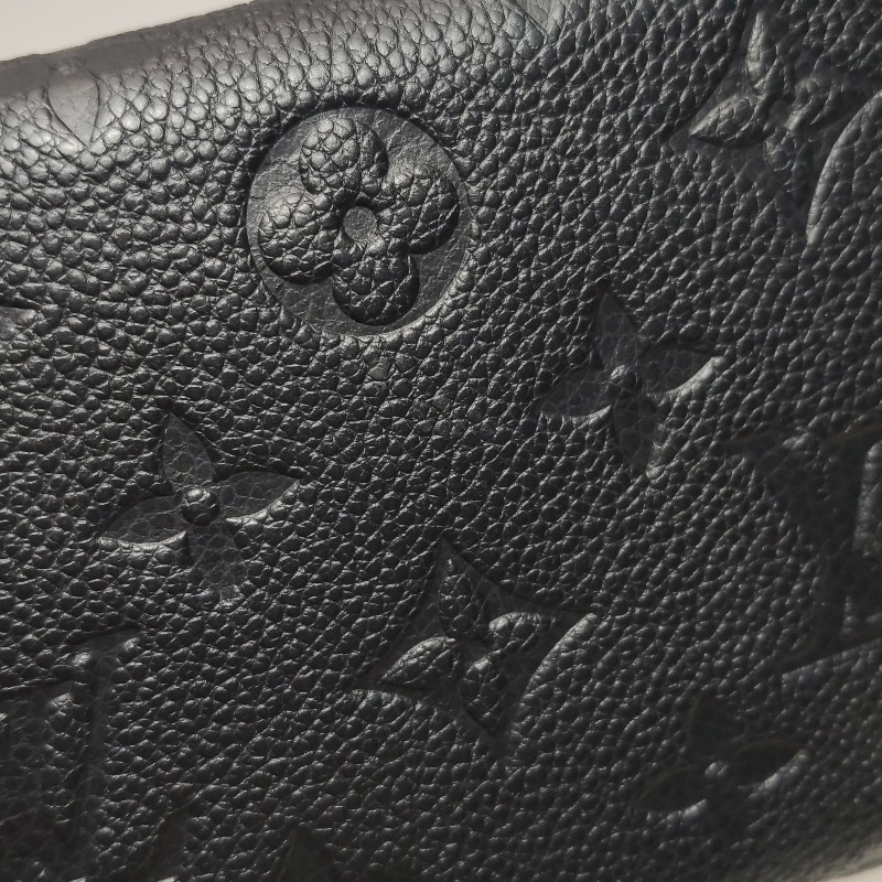 LV Josephine牛皮黑色老花壓紋按扣子母包錢包長夾-16